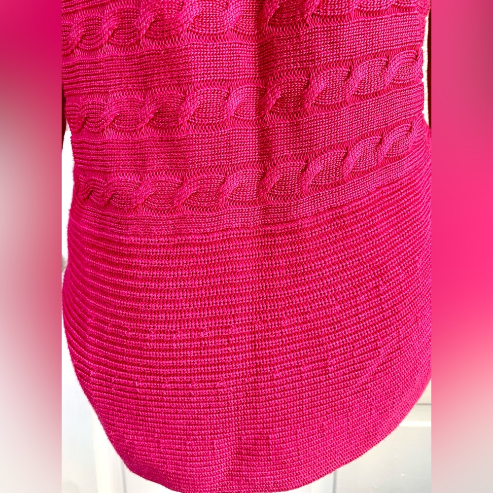 Lauren by Ralph Lauren Hot Pink Cable Knit Cardigan - Picture 7 of 9